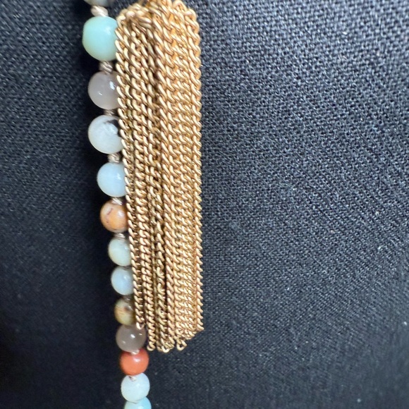 Lariat Natural Stone Jewelry, Long Tassel 55’ Inch Statement Jewelry - Picture 5 of 11